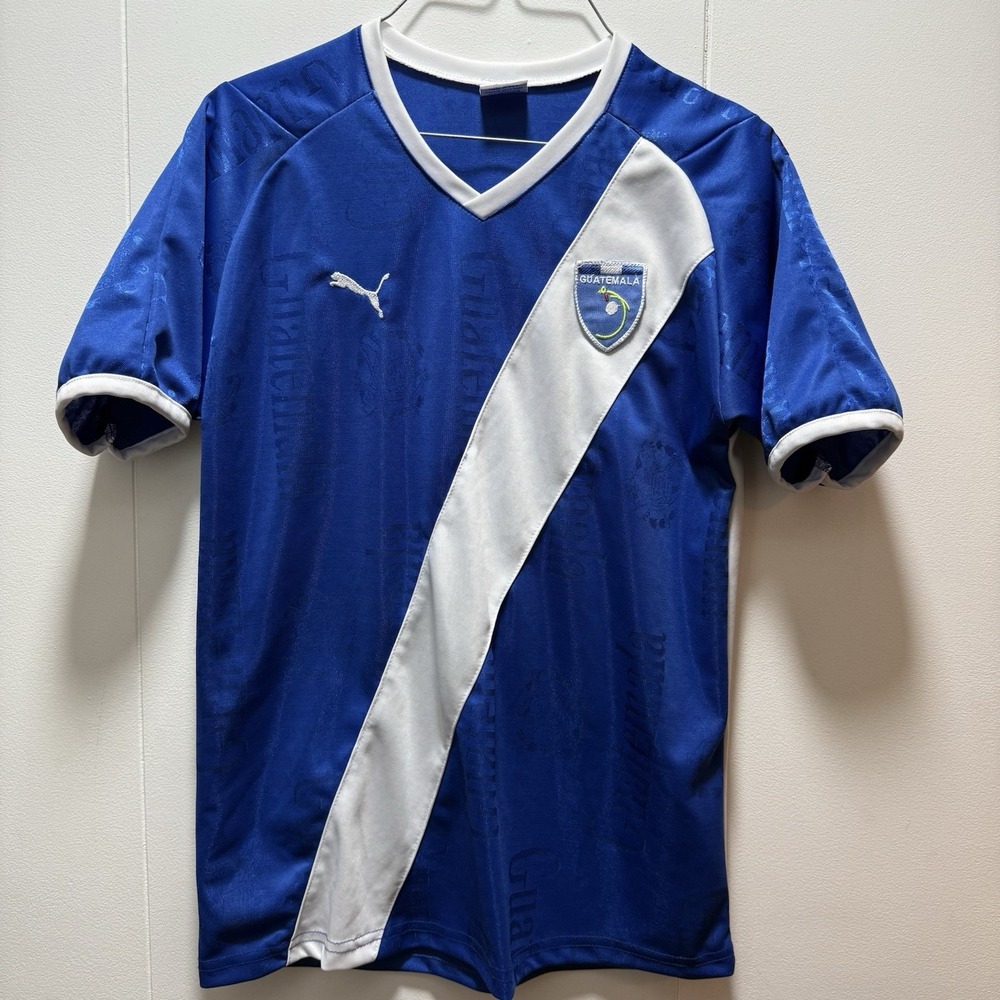Puma Vintage Seleccion De Guatemala‎ Blue Futbal Soccer Jersey USA Made Kids 16